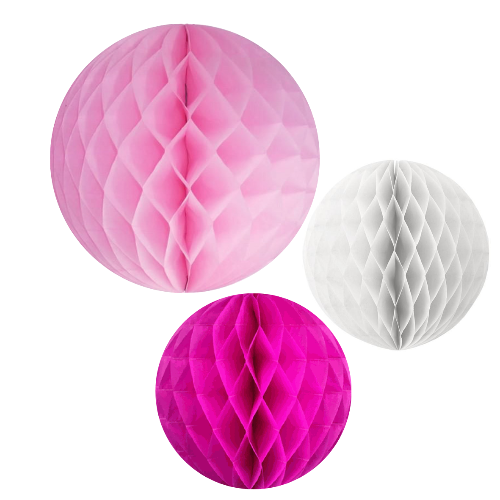 Pink Honeycomb Decorations Mix
