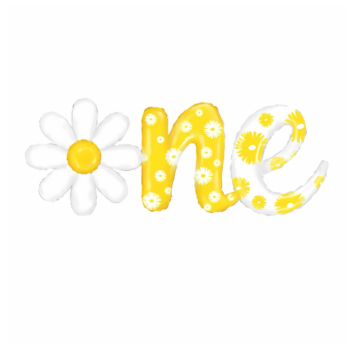 Daisy Script One Balloon Banner