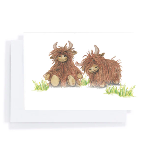 Henry and Heidi Highland Cow Blank Gift Card