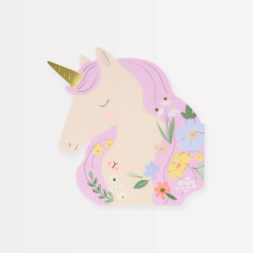 Meadow Unicorns Shaped Party Napkins
