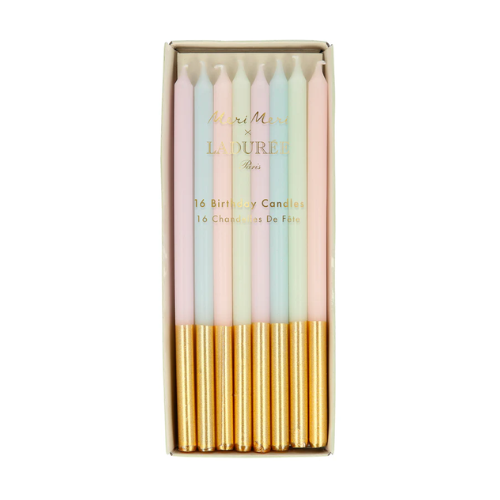 Pastel Gold Dipped Birthday Candles Pack of 16