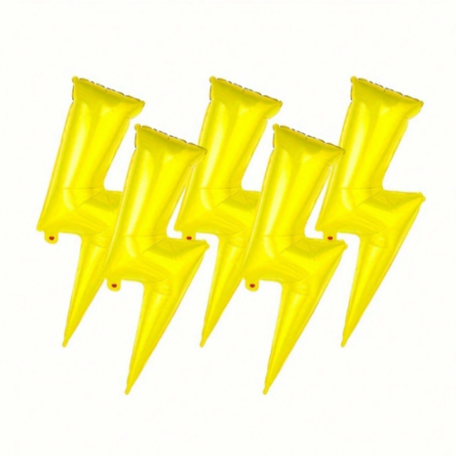 Lightning Shaped Foil Balloons 5 Pack