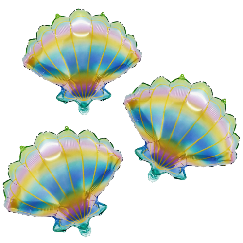 Clam Shell Shaped Foil Balloon - 3 Pack - Under The Sea