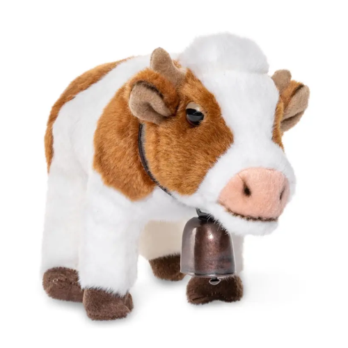 Daisy Brown & White Cow With Bell Teddy Bear - Soft Toy