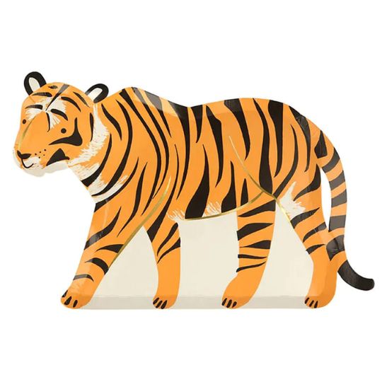 Tiger Shaped Jungle Party Plate Meri Meri