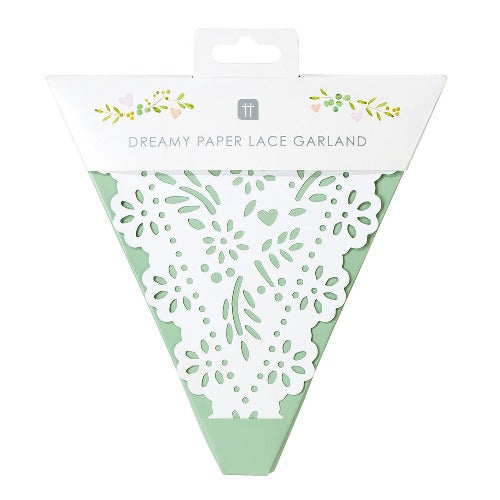 Botanical White Paper Lace Bunting
