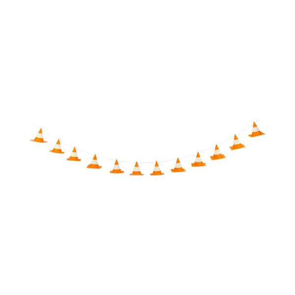 Construction Safety Cones Paper Party Banner