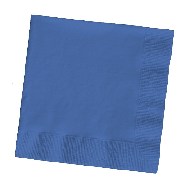 Royal Blue Plain Beverage Napkins