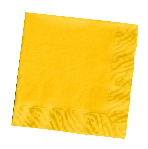 School Bus Yellow Plain Beverage Napkins