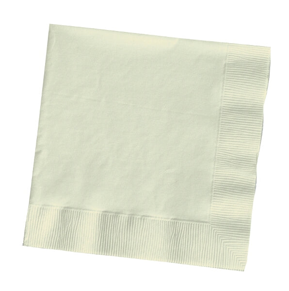 Ivory Plain Beverage Napkins