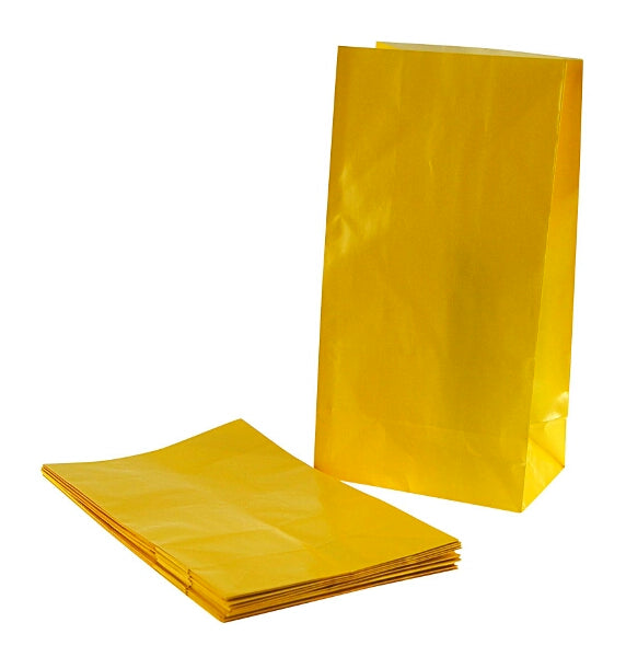 Yellow Plain Paper Party Gift Bags