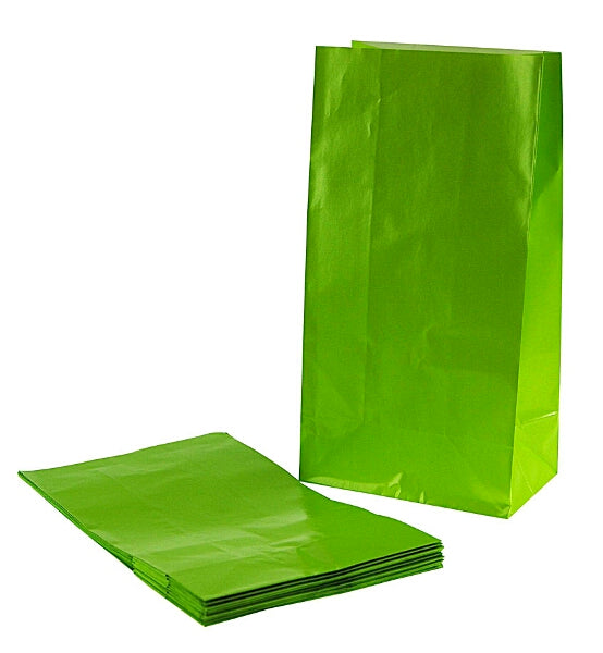 Lime Green Plain Paper Party Gift Bags