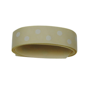 22mm Ivory Polka Dot Grosgrain Ribbon