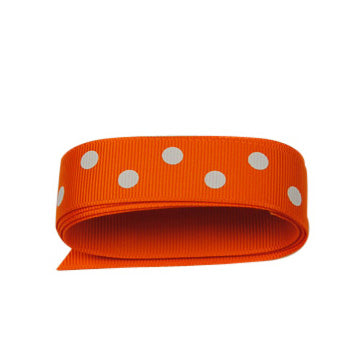 22mm Orange Polka Dot Grosgrain Ribbon