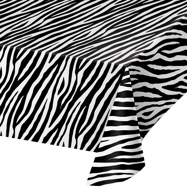 Zebra Rectangular Plastic Tablecloth