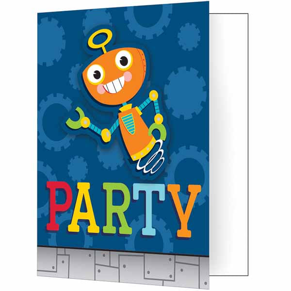 Party Robots Party Invitations