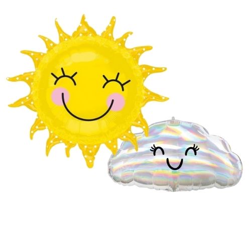 Sunshine & Cloud Shaped Foil Balloon Set