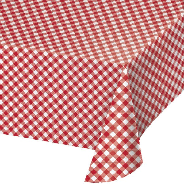 Red Gingham Paper Party Tablecloth