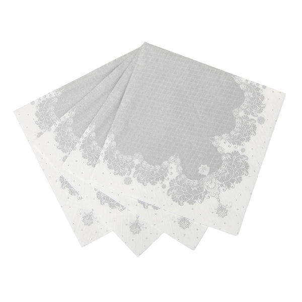 Silver Party Porcelain Vintage Paper Napkins Talking Tables