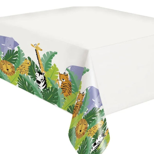 Animal Safari Jungle Rectangular Plastic Tablecloth