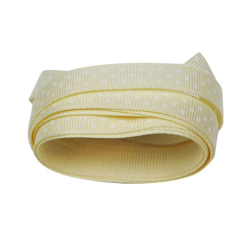 9mm Ivory Polka Dot Grosgrain Ribbon
