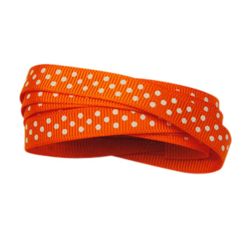 9mm Orange Polka Dot Grosgrain Ribbon