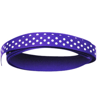 9mm Purple Polka Dot Grosgrain Ribbon