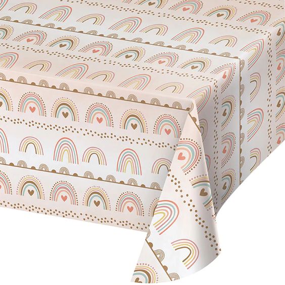 Dreamy Boho Rainbow Paper Party Tablecloth