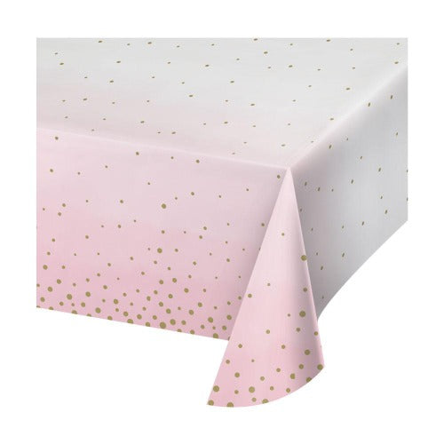 Baby Pink & Gold Paper Party Tablecloth