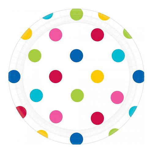 Rainbow Happy Dot Party Plates