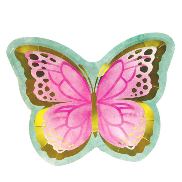 Shimmer Butterfly Shaped Party Plates