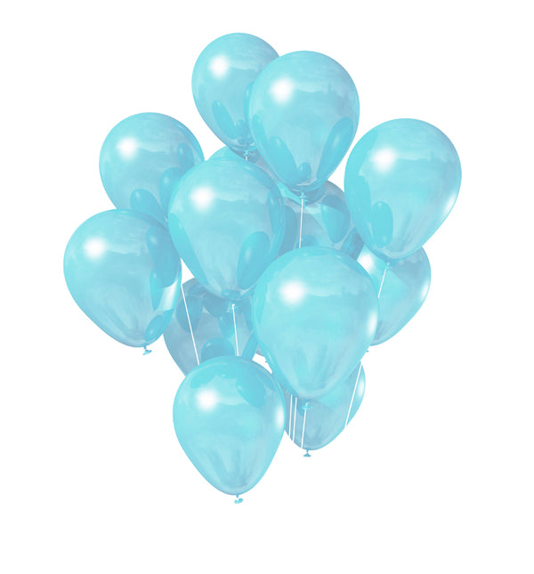 Aqua Blue Metallic Latex Party Balloons