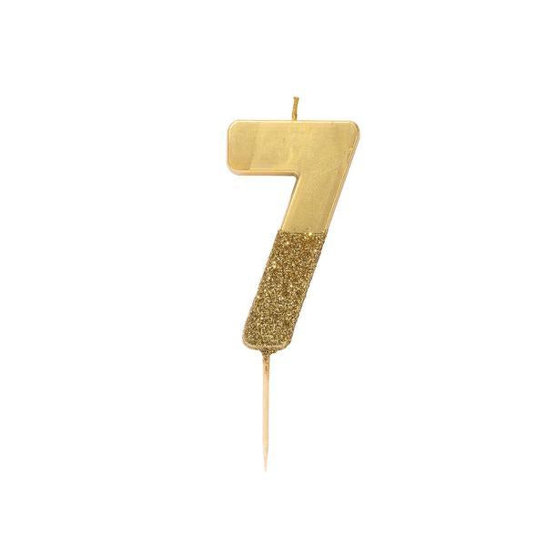 Gold Glitter Birthday Candle-7 Talking Tables