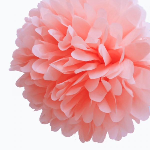 Coral 40cm Tissue Paper Pom Poms