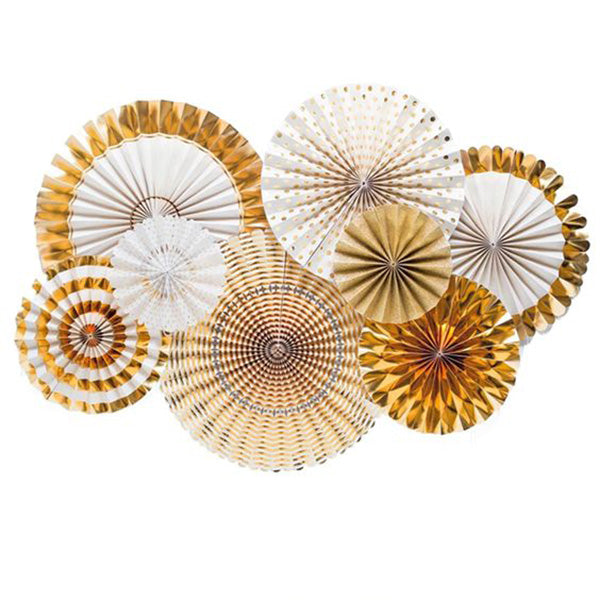 Fancy Gold Paper Fan Decoration Kit