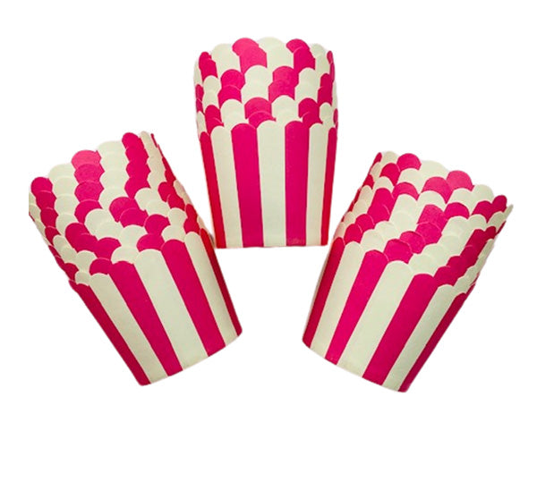 Hot Pink Candy Stripe Baking Cups