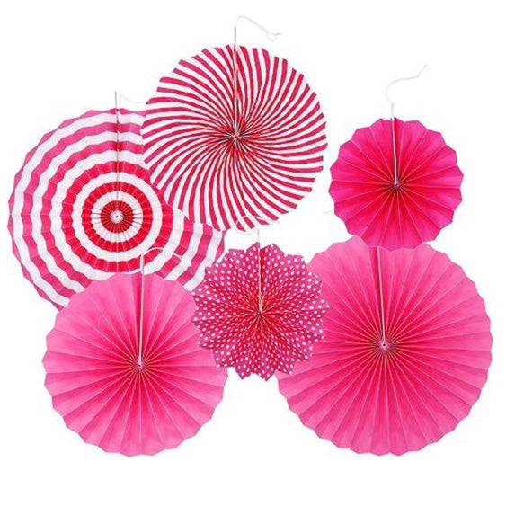 Hot Pink Paper Fan Decoration Kit