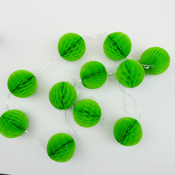 7cm Lime Green Honeycomb Garland