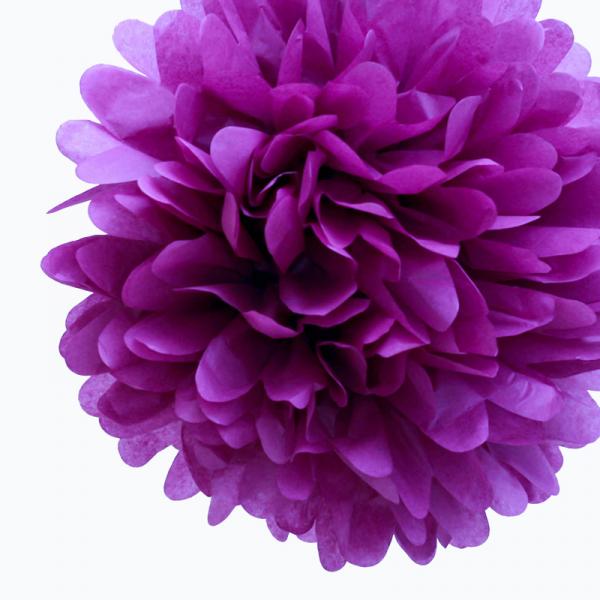 Purple 20cm Tissue Paper Pom Poms