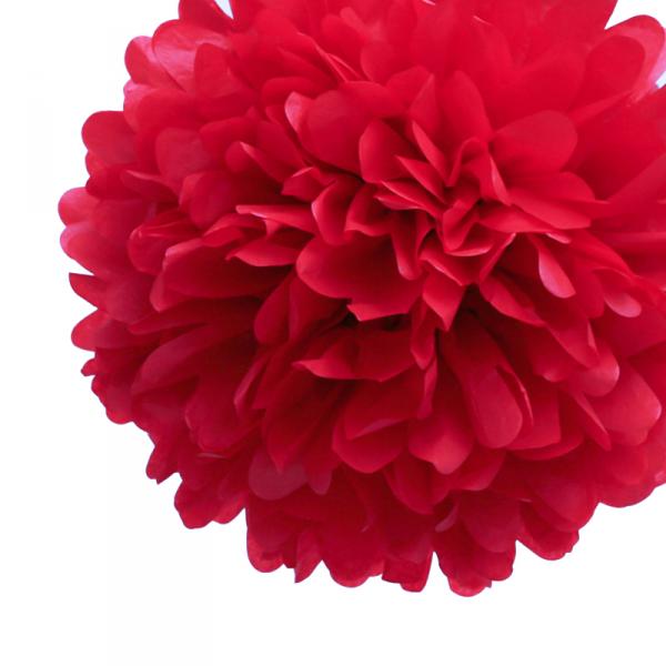 Red 40cm Tissue Paper Pom Poms