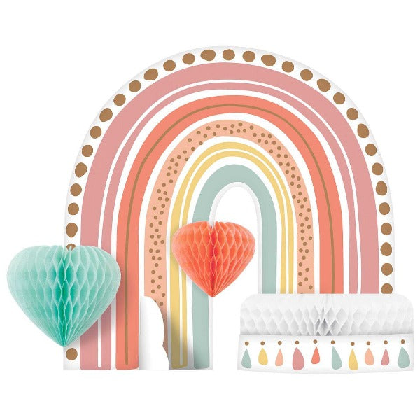 Dreamy Boho Rainbow Honeycomb Decoration Centerpiece