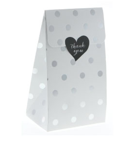 Silver Foil Polka Dot Gift Box Bag