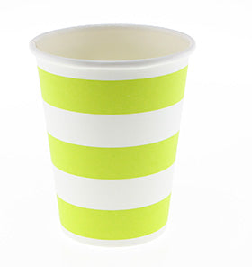 Lime Green Candy Stripe Paper Cup