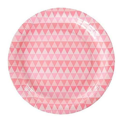 Peachy Pink Geo Paper Plates