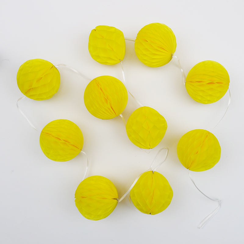7cm School Bus Yellow Honeycomb Garland