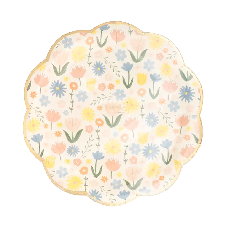 Ditsy Wildflower Floral Scalloped Paper Party Plates