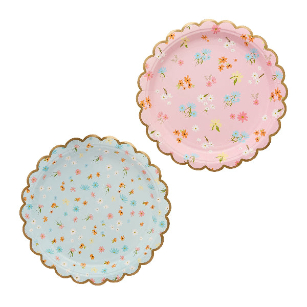 Ditsy Floral Vintage Scalloped Paper Plates