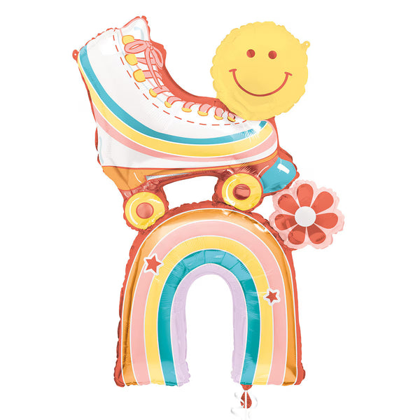 Jumbo Rainbow Roller Skate Shaped Foil Balloon
