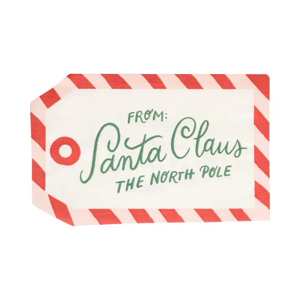 Christmas Gift Tag Shaped Paper Party Napkin