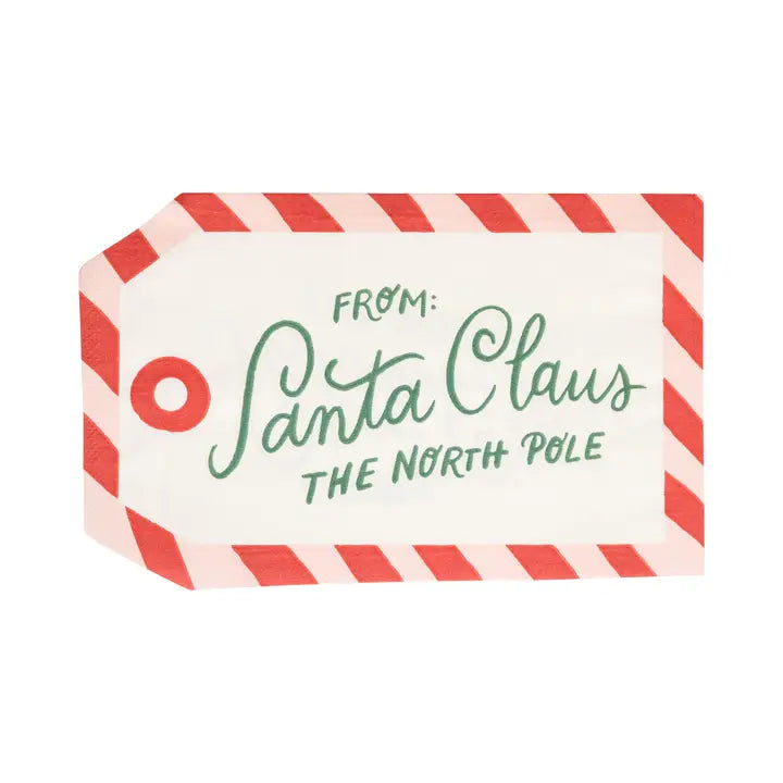 Christmas Gift Tag Shaped Paper Party Napkin